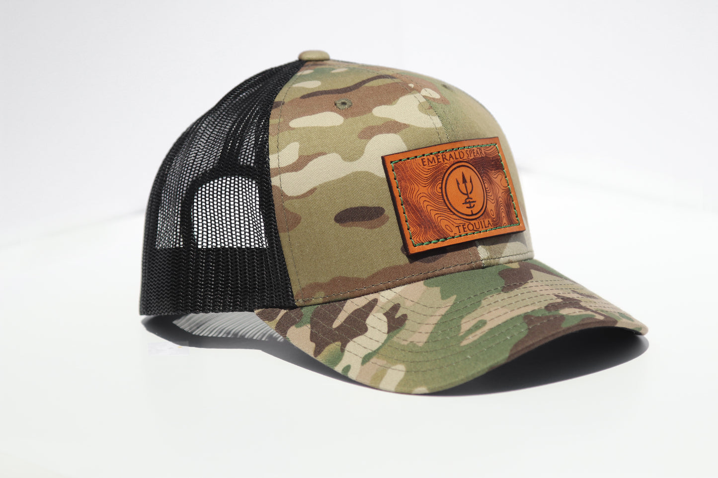 Emerald Spear Leather Patch Hat - Multicam