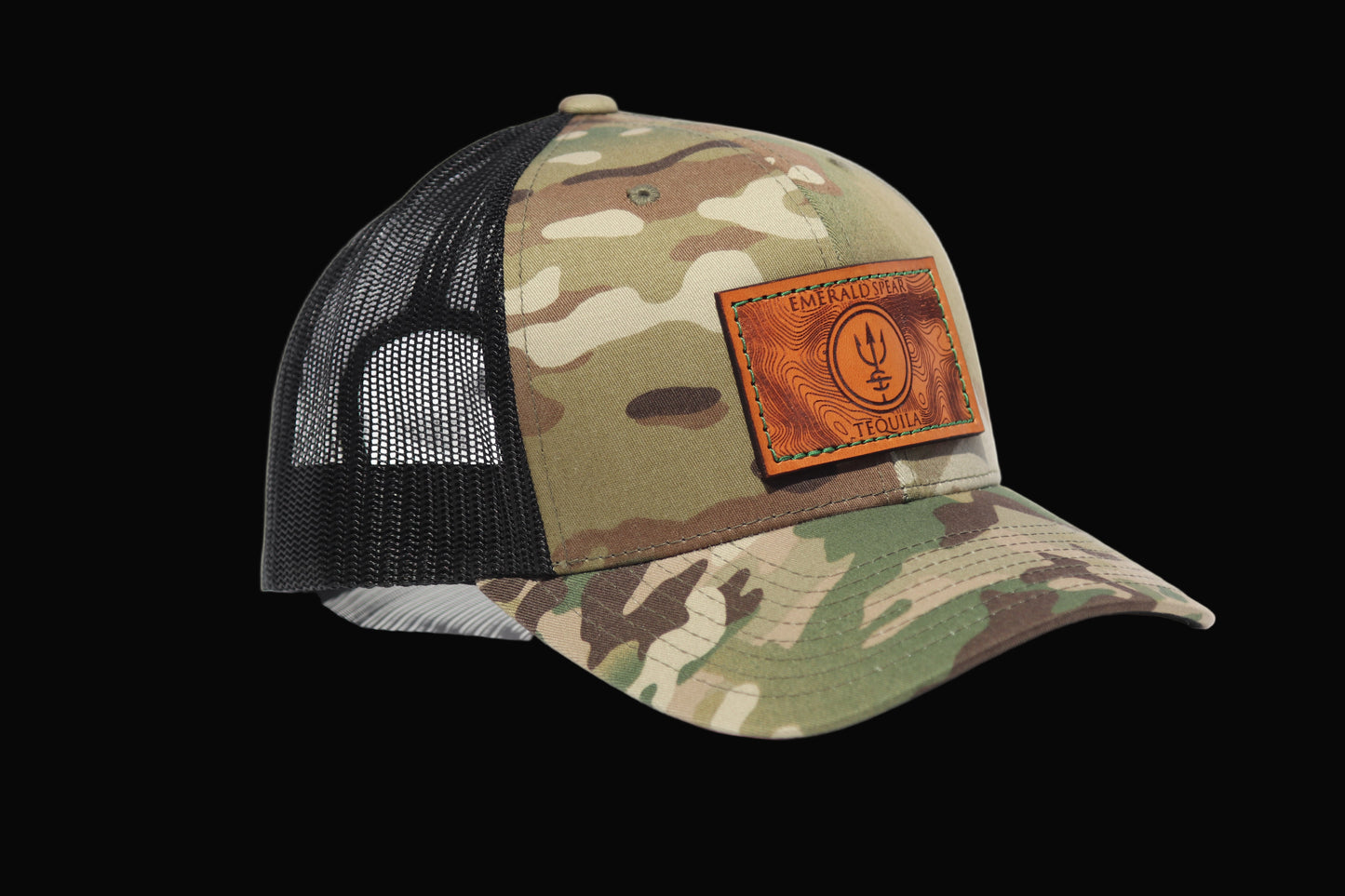 Emerald Spear Leather Patch Hat - Multicam