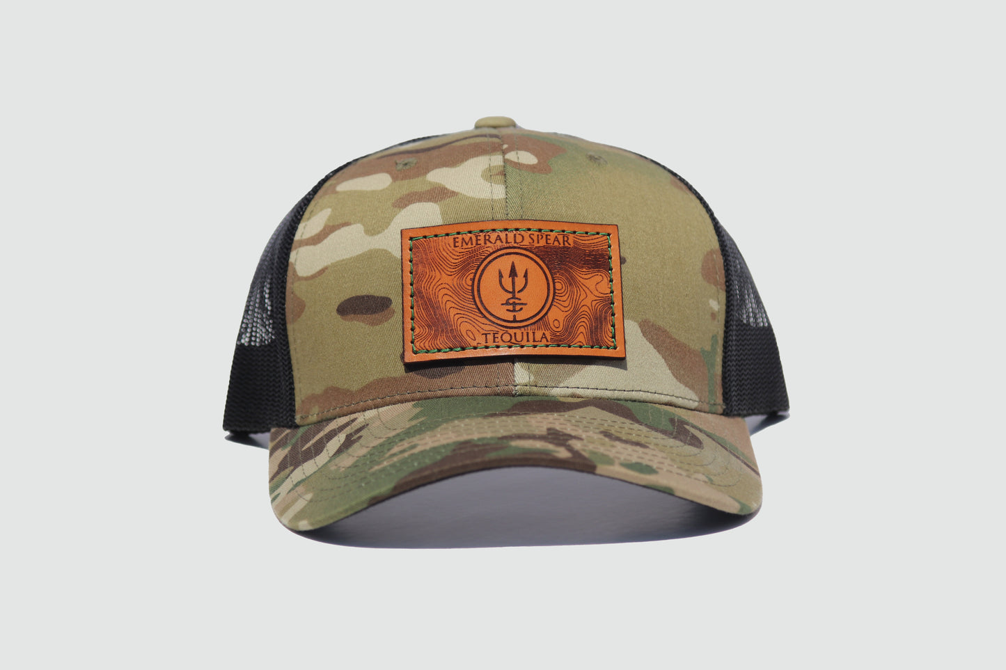 Emerald Spear Leather Patch Hat - Multicam
