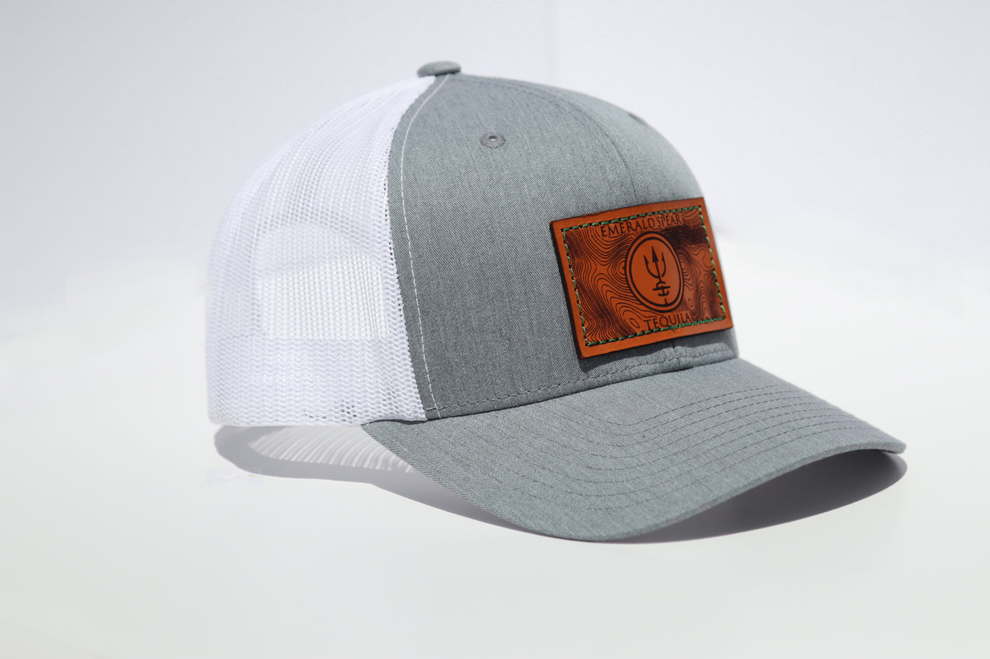 Emerald Spear Leather Patch Hat - Gray