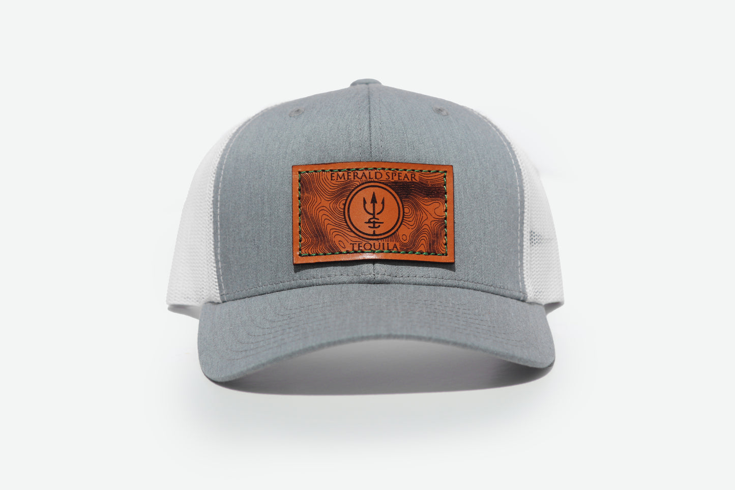 Emerald Spear Leather Patch Hat - Gray