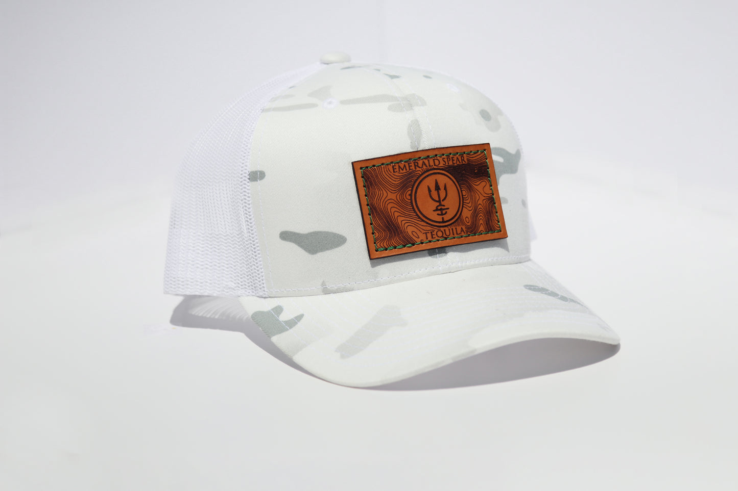 Emerald Spear Leather Patch Hat - Snow Camo
