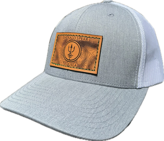 Emerald Spear Leather Patch Hat - Gray